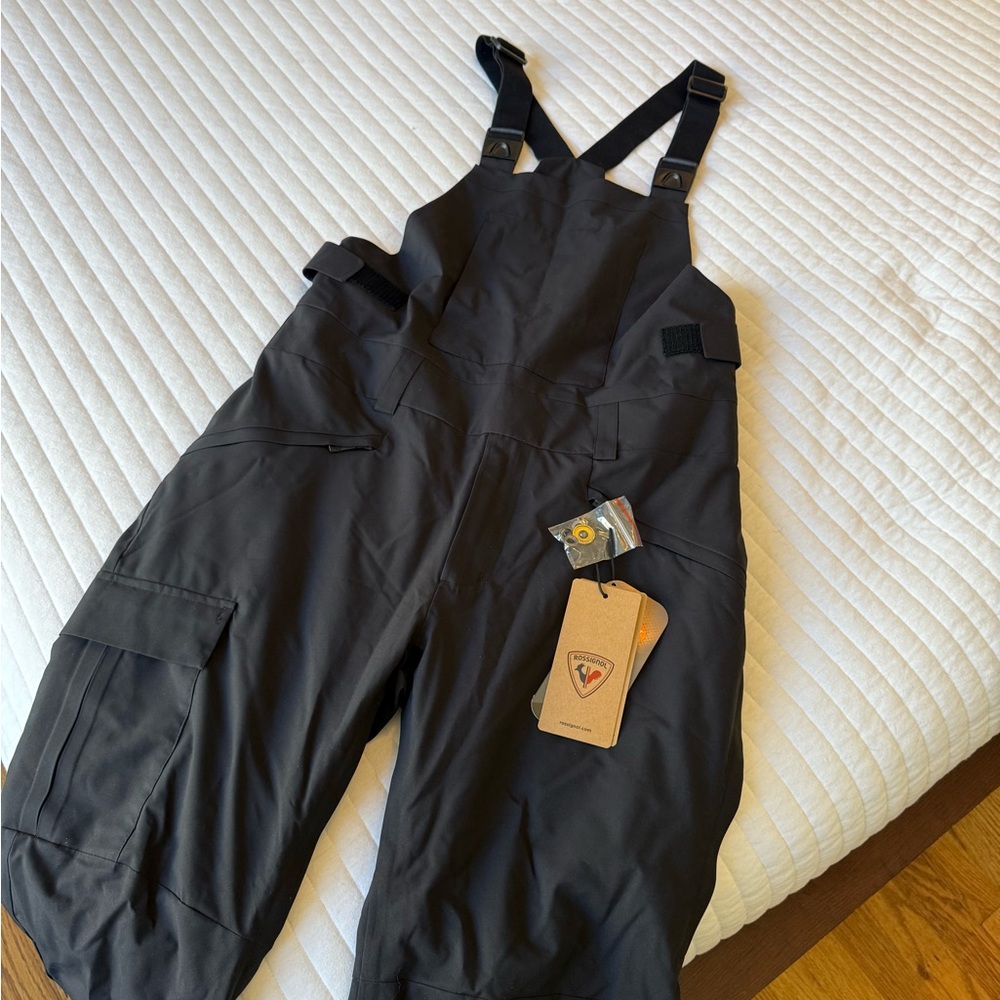 Rossignal Relax Bib Black Overalls with Adjustable Straps NWT